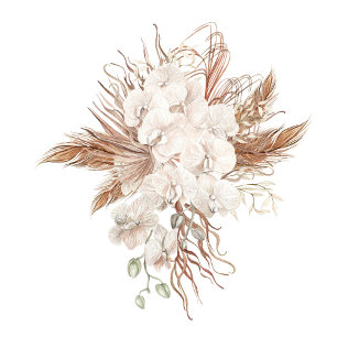 Boho Neutral Pampas Garden Wedding Invitation