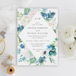 We Still Do Vow Renewal Vintage Sage Green Floral Invitation