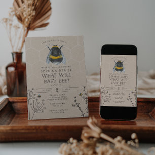 Budget Friendly Bee Baby Shower Invitation