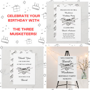 Musketeer Hero Cool Kids Boy Birthday Party Invitation