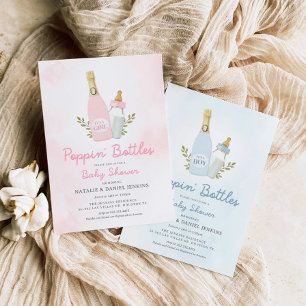 Poppin Bottles Boy Baby Shower Invitation
