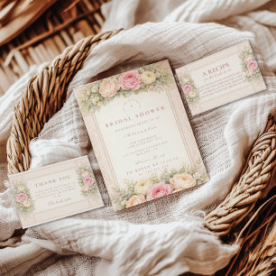 Blush Ranunculus And Rose Garden Bridal Shower Napkins