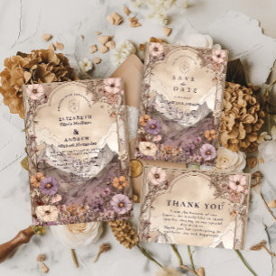 Moody Wildflower Mountain Wedding Save The Date