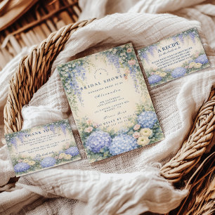 Romantic Dusty Blue Garden Bridal Shower Napkins