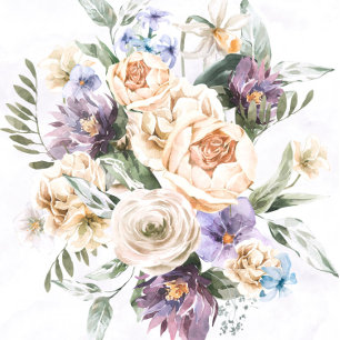 Purple Peony Wildflowers Wedding Shower Invitation