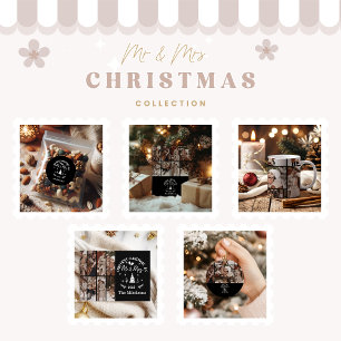 2 Photo First Christmas as Mr. & Mrs Holiday Card