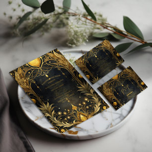 Black Gold Art Nouveau Wedding Foam Board