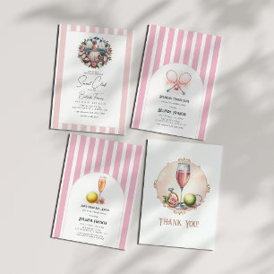 Chic Social Club Tennis Bachelorette Photo Thank You Card