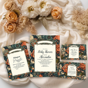 Vintage Watercolor Flowers Books for Baby Enclosure Card