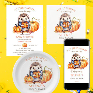 Little pumpkin baby shower favors hedgehog lip balm