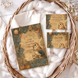 Vintage Woodland Owl Baby Shower Napkins