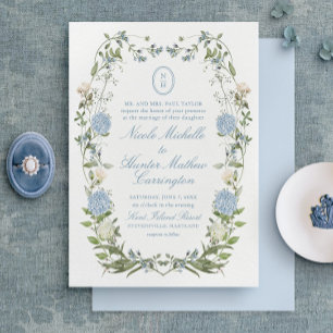 Classic Blue and White Hydrangea Envelope Liner