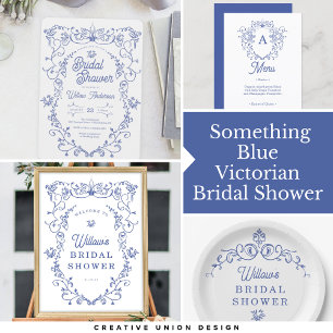 Something Blue Victorian Bridal Shower Invitation