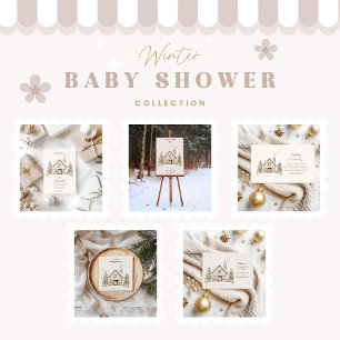 Warm Winter Cottage Baby Shower Invitation