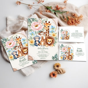 Safari Tropical Jungle Animals Baby Shower Napkins
