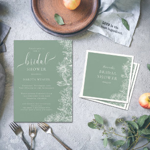 Sage Green and White Floral Cards and Gifts  Pedestal Sign