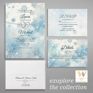 Winter Wonderland Dusty Blue Invitation