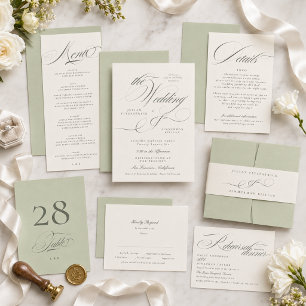 Pistachio Green Rehearsal Dinner Invitation