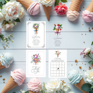 "She's Been Scooped Up!" Ice Cream Bridal Shower Acrylic Invitations