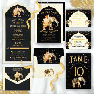 Indian Elephant lights Wedding RSVP response cards
