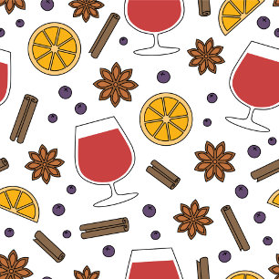 Red mulled wine spicy cocktail xmas drink