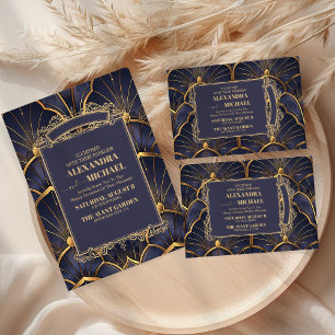 Purple Vintage Art Deco Wedding Invitation