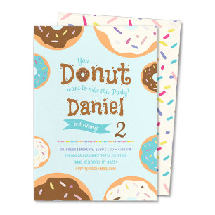 Boy's Birthday - Donut Party - Invitation