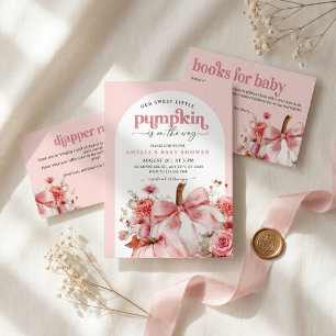 Pumpkin Is On The Way Pink Pumpkin Baby Shower  Paper Plates