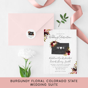 Colorado State Rustic Magnetic Wedding Invitation