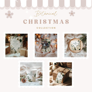 White Poinsettia Holiday Party Gift Tags