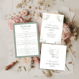 Elegant Pickleball Club Bachelorette Party Invitation