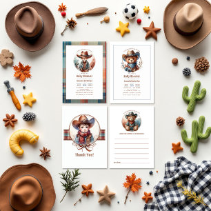 Rustic Little Cowboy Baby Shower Advice Card