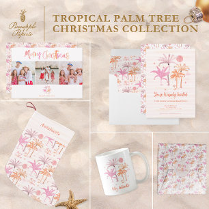 Elegant Tropical Palm Tree Christmas Invitation