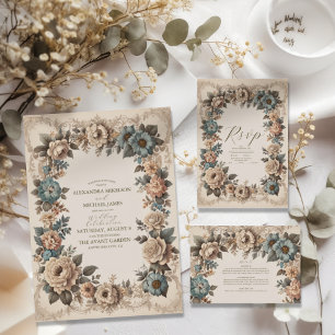 Elegant Art Nouveau Wedding Invitation Foam Board