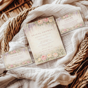 Blush Wisteria And Rose Garden Bridal Shower Napkins