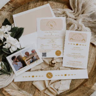 Boarding Pass Cosmic Wedding Destination Menu