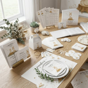 Rabbit Fur Family Mommy Baby Invitation