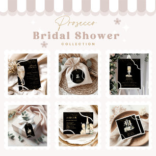 Black Gold Pearls And Prosecco Bridal Shower Foam Board