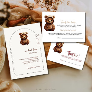  Cute Minimal Photo Bear-y  baby shower  Invitation