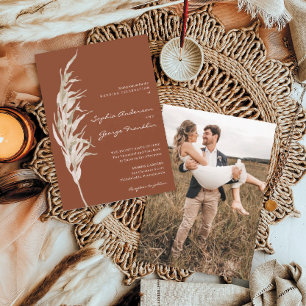 All in One Bohemian Terracotta Wedding Invite