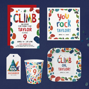 Cool Colorful Rock Wall Climb Mountain Adrenaline  Paper Plates
