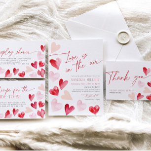 Valentine Heart Recipe for the Bride-to-be Request Enclosure Card