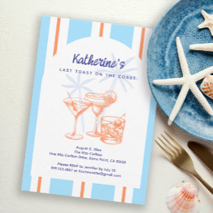 Tropical Cocktails Summer Blue Bachelorette Party Favor Bag