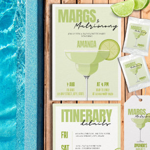 Margs & Matrimony Bachelorette Weekend itinerary Invitation