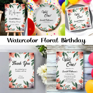 Elegant Rustic Summer Floral Birthday Welcome Foam Board