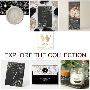 Black Gold Elegant Monogram Wedding Envelope