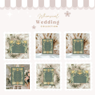 Elegant Art Nouveau Wedding Thank You Card