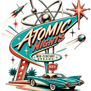 Atomic Nights Mid-Century Dreams Vintage Ringer T- T-Shirt