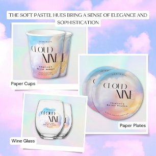 She's on cloud 9 Colorful Pastel Bridal Shower  Invitation