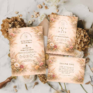 Soft Autumn Floral Wedding RSVP Card